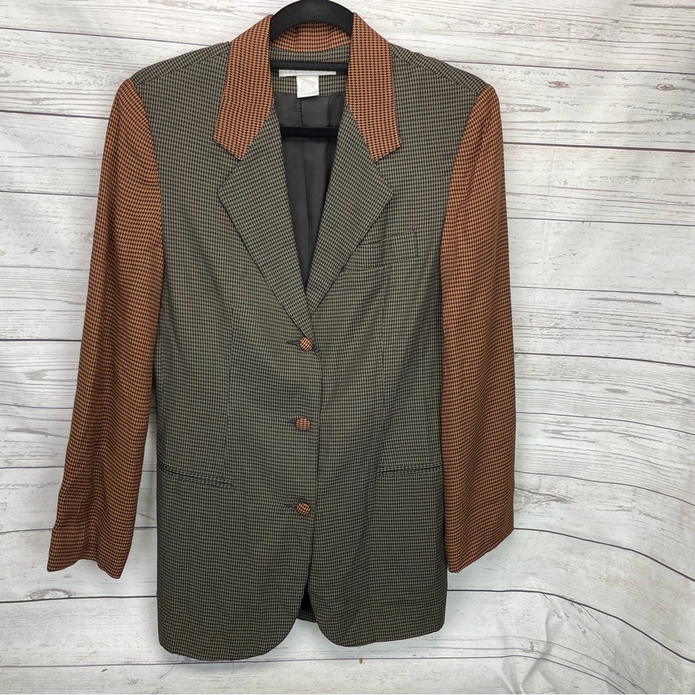 🍁 Vintage The Limited Blazer Harlequin Oversized Jacket Coat Made in USA Sz S